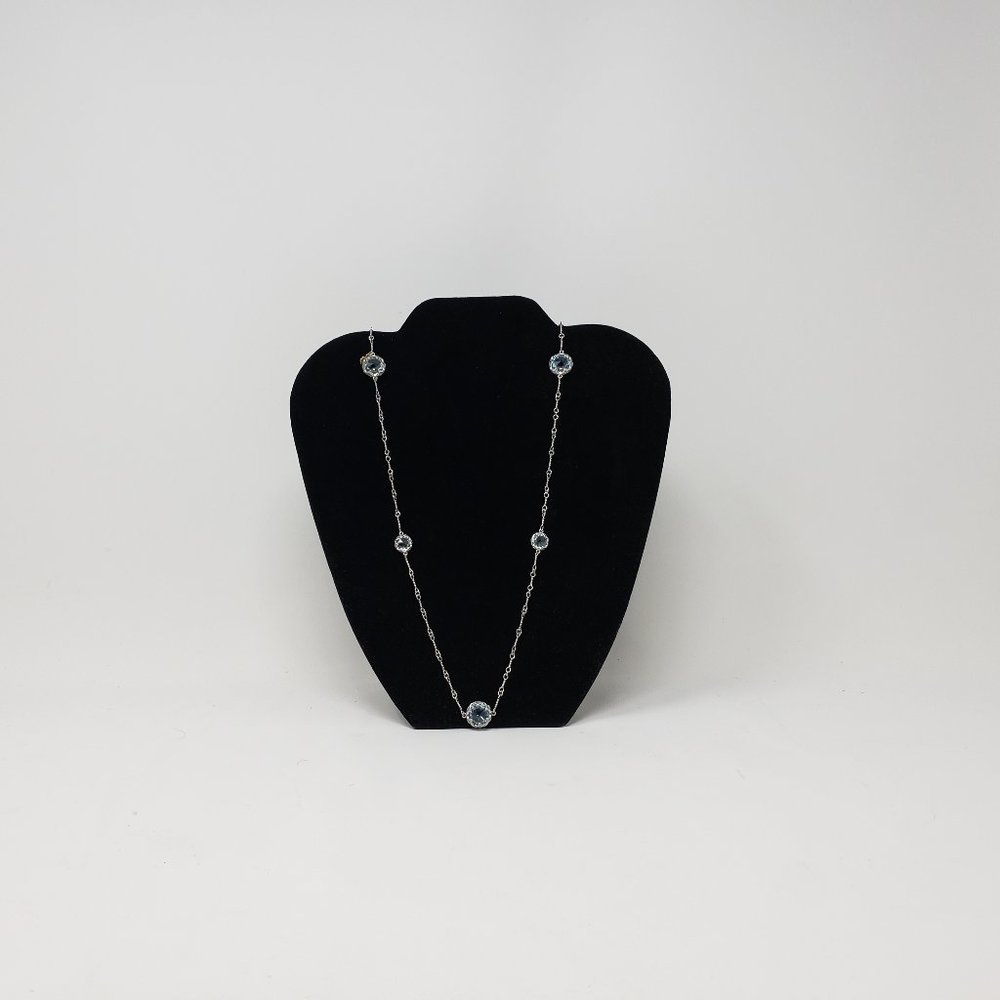 Tacori Sonoma Skies Gem Drops Necklace Sterling Silver With 12 sky blue Topaz